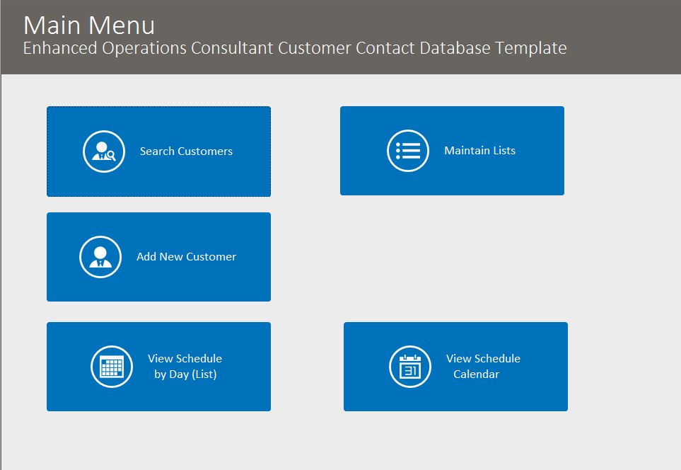 Operations Consultant Enhanced Contact Template | Contact Database